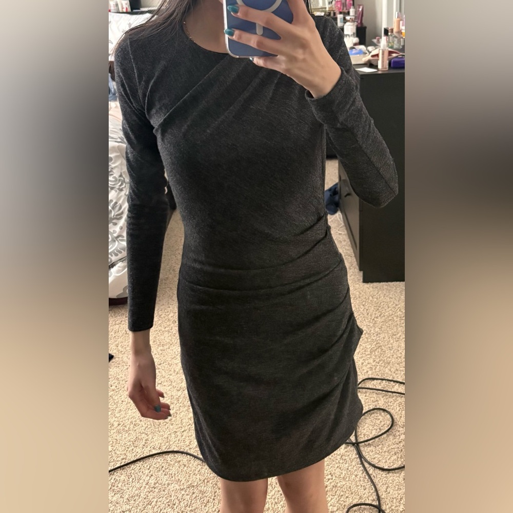 Banana Republic Charcoal Long-Sleeve Bodycon Dress